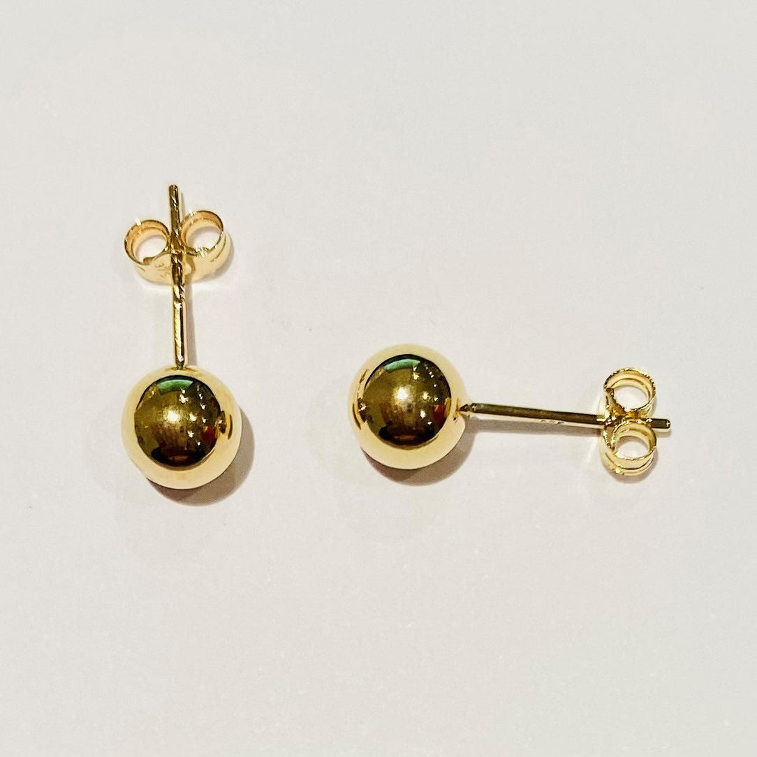 9ct Yellow gold 6mm Ball Stud Earrings