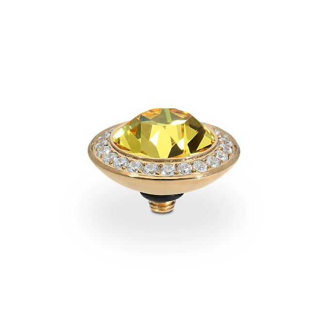 Qudo - Tondo Deluxe Top 13mm Gold & Light Topaz