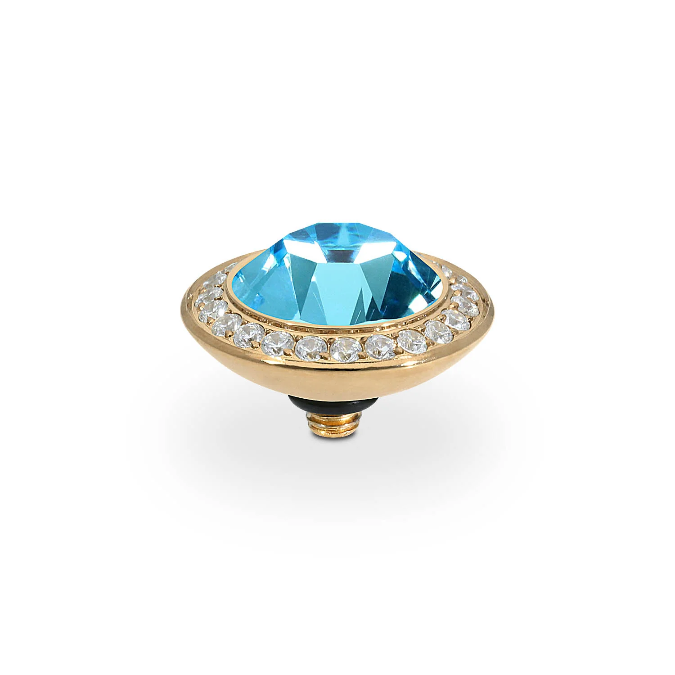 Qudo - Tondo Deluxe Top 13mm Gold & Aquamarine