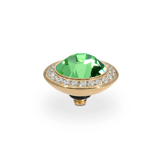 Qudo - Tondo Deluxe Top 13mm Gold & Peridot