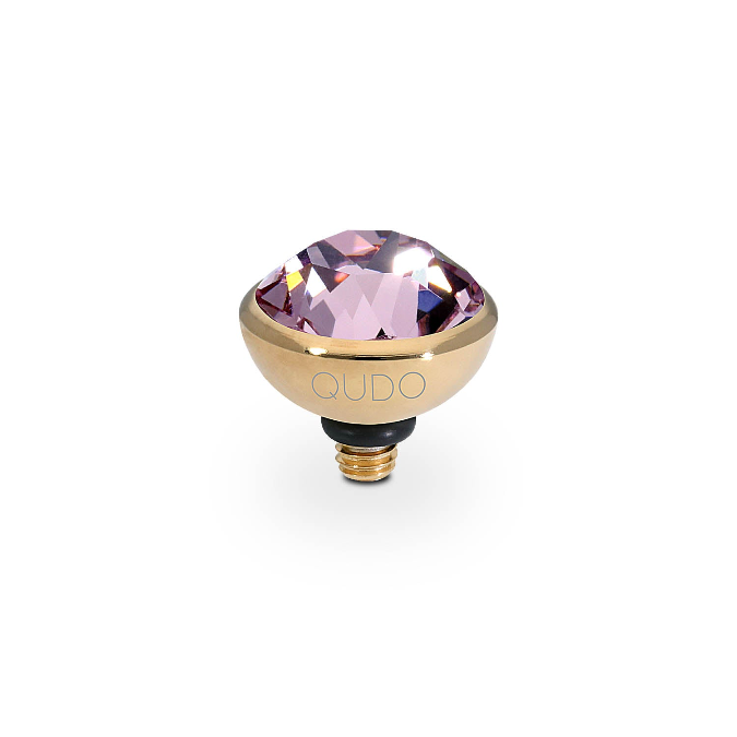 Qudo - Bottone Top 10mm Gold & Light Amethyst