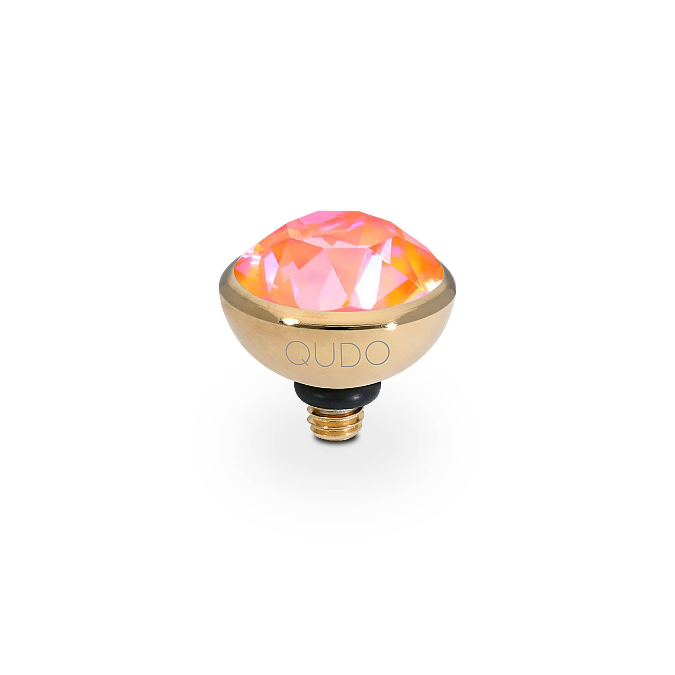 Qudo - Bottone Top 10mm Gold & Orange Glow Delite