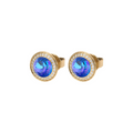 Qudo - Tondo Deluxe Ear Studs - Gold & Royal Blue Delite