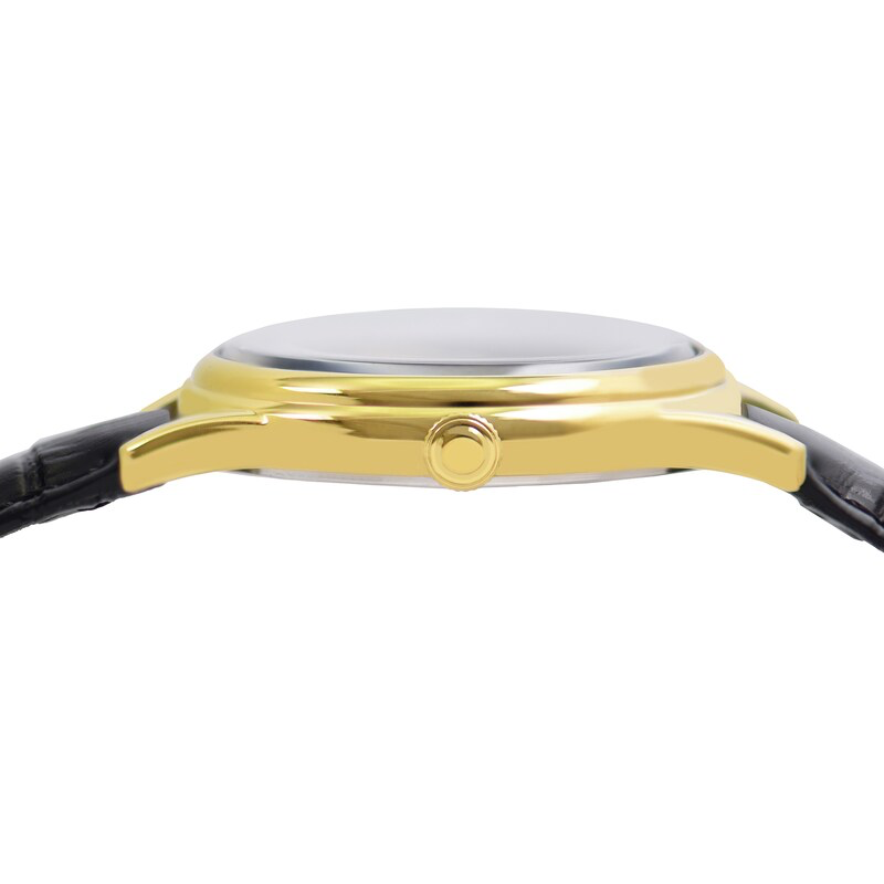 Lorus RS902EX9 Black and Gold Colour Fade Dial Leather Strap Gents Watch