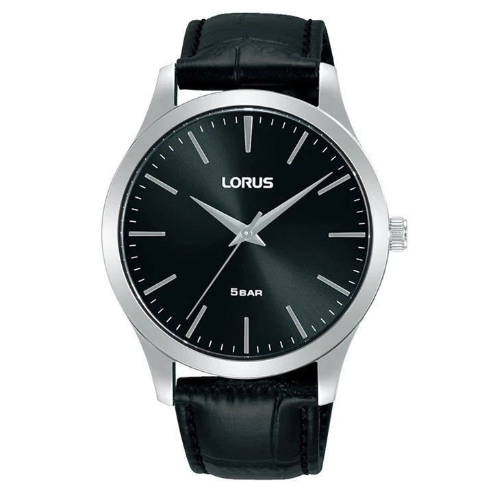 Lorus RS993DX9 Black Colour Fade Dial Leather Strap Gents Watch