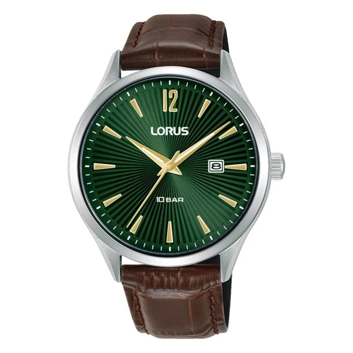 Lorus RS997DX9 Deep Green Colour Fade Dial Leather Strap Gents Watch