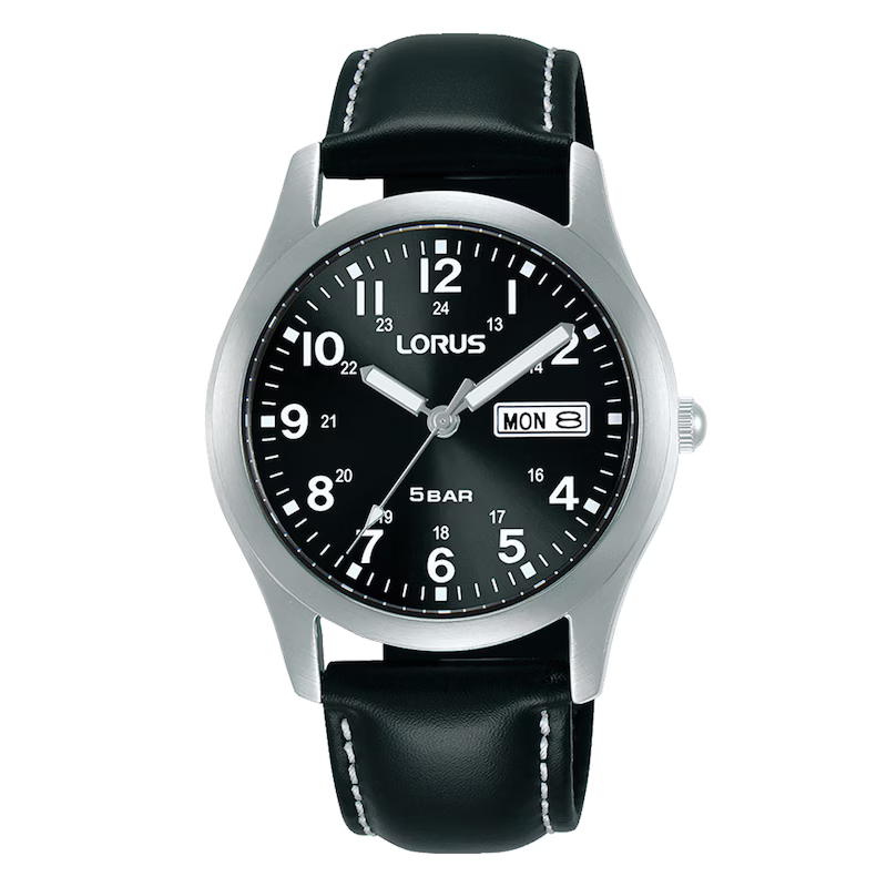 Lorus RXN79DX9 Men’s Black Leather 24/7 Field watch