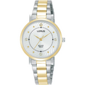 Lorus RY524AX9 Solar Women's White Dial Two Tone Stainless Bracelet Watch