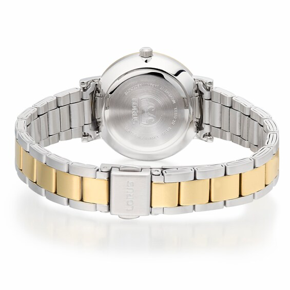 Lorus RY524AX9 Solar Women's White Dial Two Tone Stainless Bracelet Watch