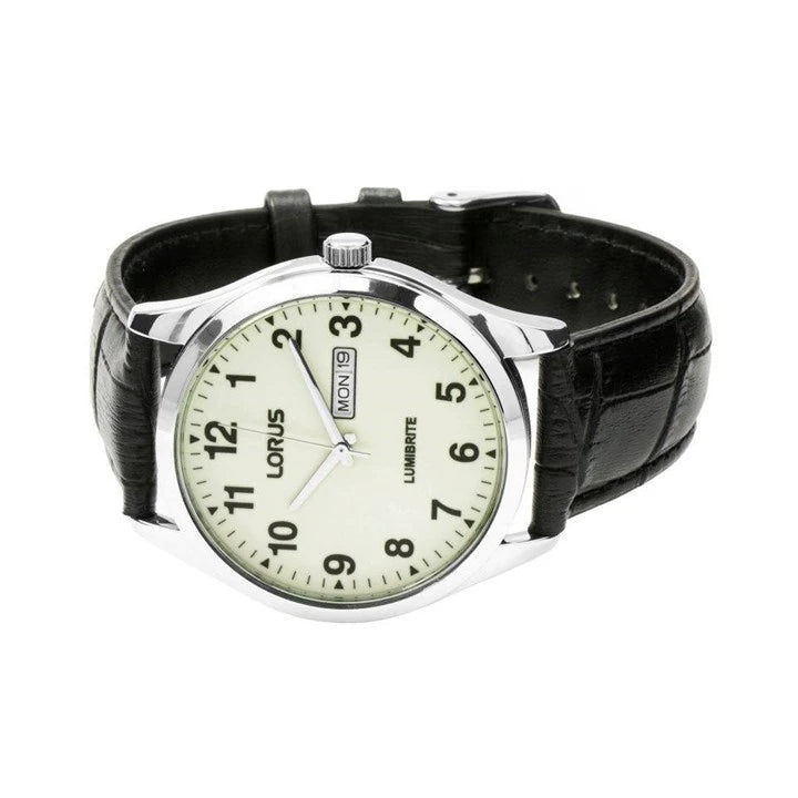 Lorus RJ647AX9 Black Leather Strap Men’s Watch