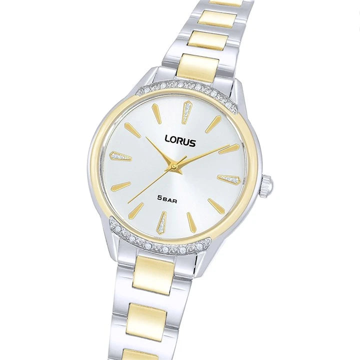 Lorus RG256YX9 White Silver Colour Dial Two Tone ‘Shimmer’ Ladies Watch