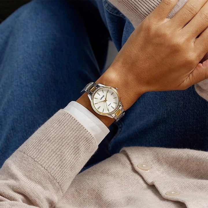 Lorus RG256YX9 White Silver Colour Dial Two Tone ‘Shimmer’ Ladies Watch