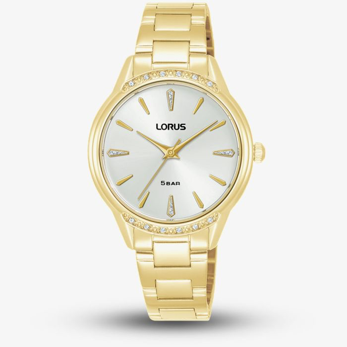 Lorus RG258YX9 Lorus White Silver Colour Dial Gold Tone ‘Shimmer’ Ladies Watch