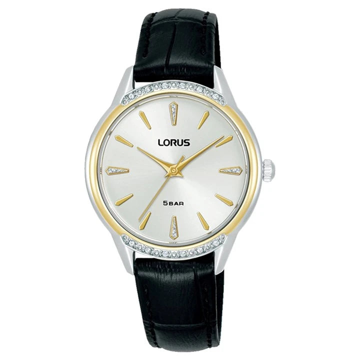 Lorus RG260YX9 Leather and White Silver Colour Dial ‘Shimmer’ Ladies Watch