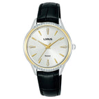 Lorus RG260YX9 Leather and White Silver Colour Dial ‘Shimmer’ Ladies Watch