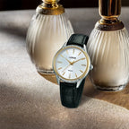 Lorus RG260YX9 Leather and White Silver Colour Dial ‘Shimmer’ Ladies Watch