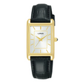 Lorus RG290VX9 Lorus Gold tone black leather ‘Angular Elegance’ Ladies Watch
