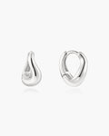 Ania Haie Silver Wave Huggie Hoop Earrings