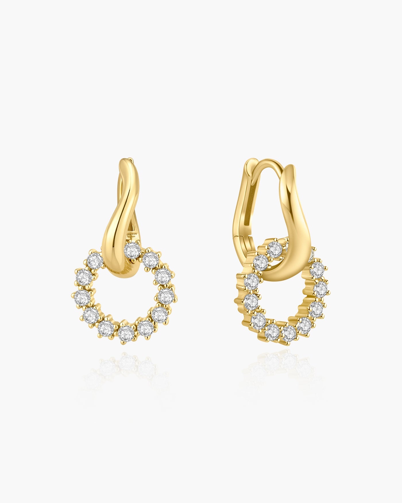 Ania Haie E079-12g Gold Pavé Interlocked Huggie Hoop Earrings