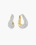 Ania Haie E079-13g Gold Pavé Wave Huggie Hoop Earrings