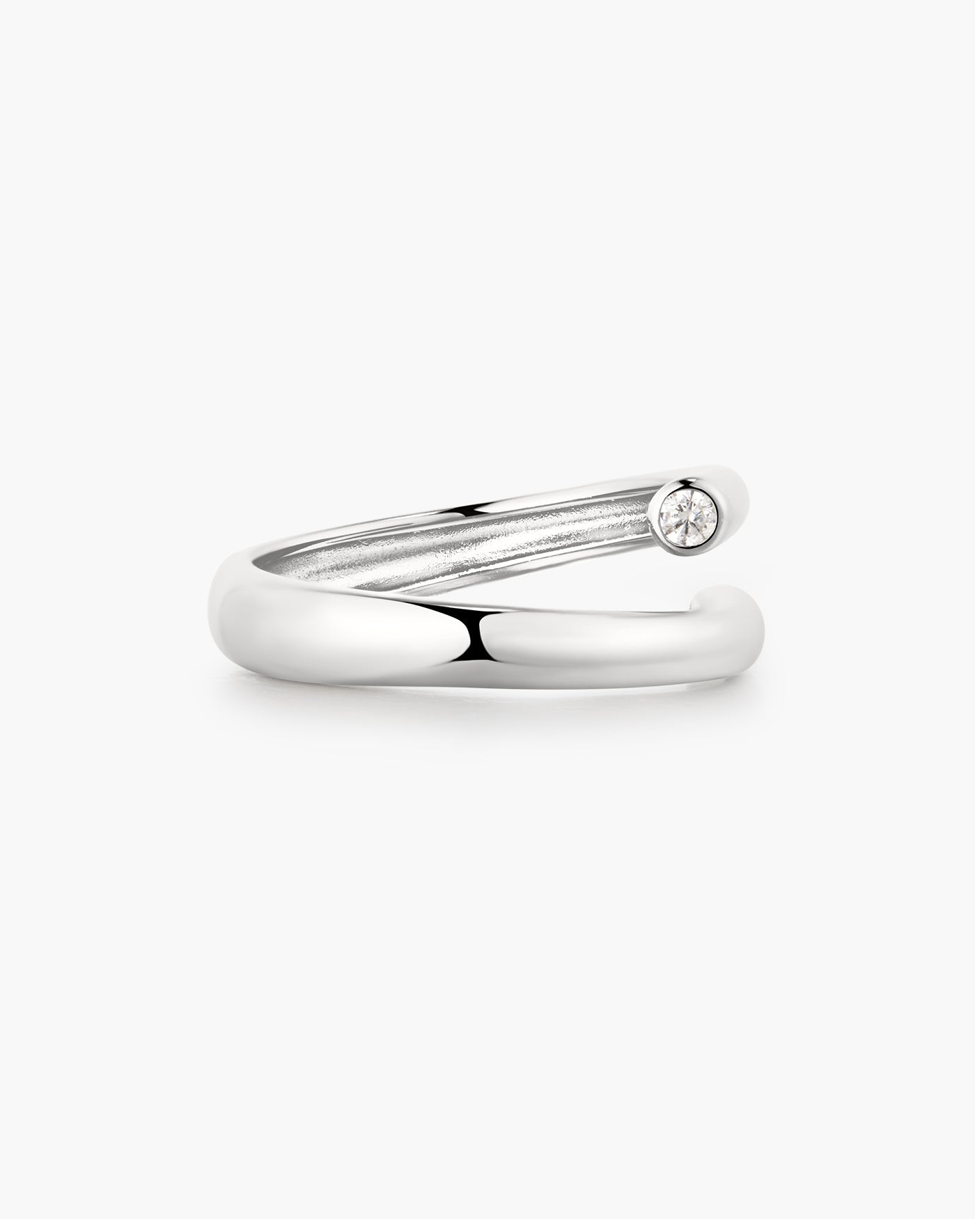Ania Haie R076-02H Silver Spiral Bezel-End Adjustable Ring