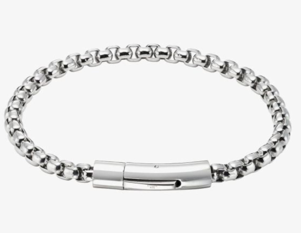 UNIQUE & CO LAB-295 Polished Stainless Steel Men’s Bracelet