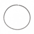 UNIQUE & CO LAK-247 Men’s Polished Steel Square Byzantine Chain
