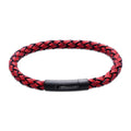 Unique & Co Red Leather Mens Bracelet B512ARE-21