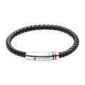 UNIQUE & CO MEN'S BLACK LEATHER BRACELET B533BL