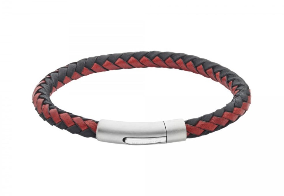 Unique & Co Black & Red Leather Bracelet - B553BRE