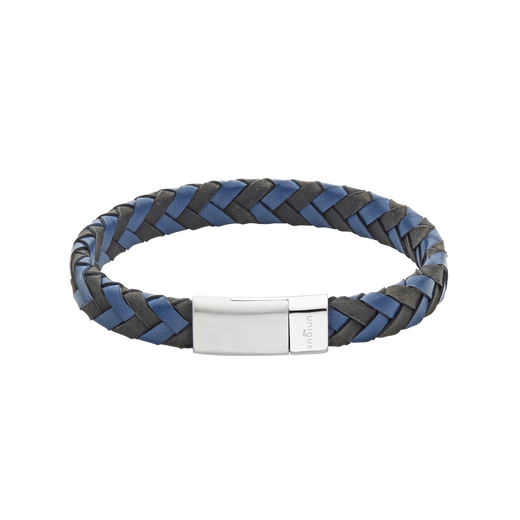 UNIQUE & CO MEN'S NAVY LEATHER BRACELET - B566BNV