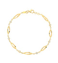 9ct Yellow Gold Cage Design Bracelet with cubic zirconia