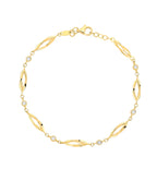 9ct Yellow Gold Cage Design Bracelet with cubic zirconia