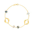 9ct Yellow Gold Blue Topaz and London Blue Bracelet
