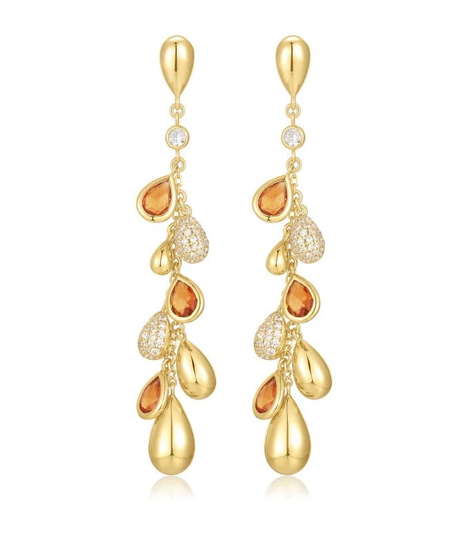 Ania Haie - Gold Nano Gem Teardrop Cascade Earrings