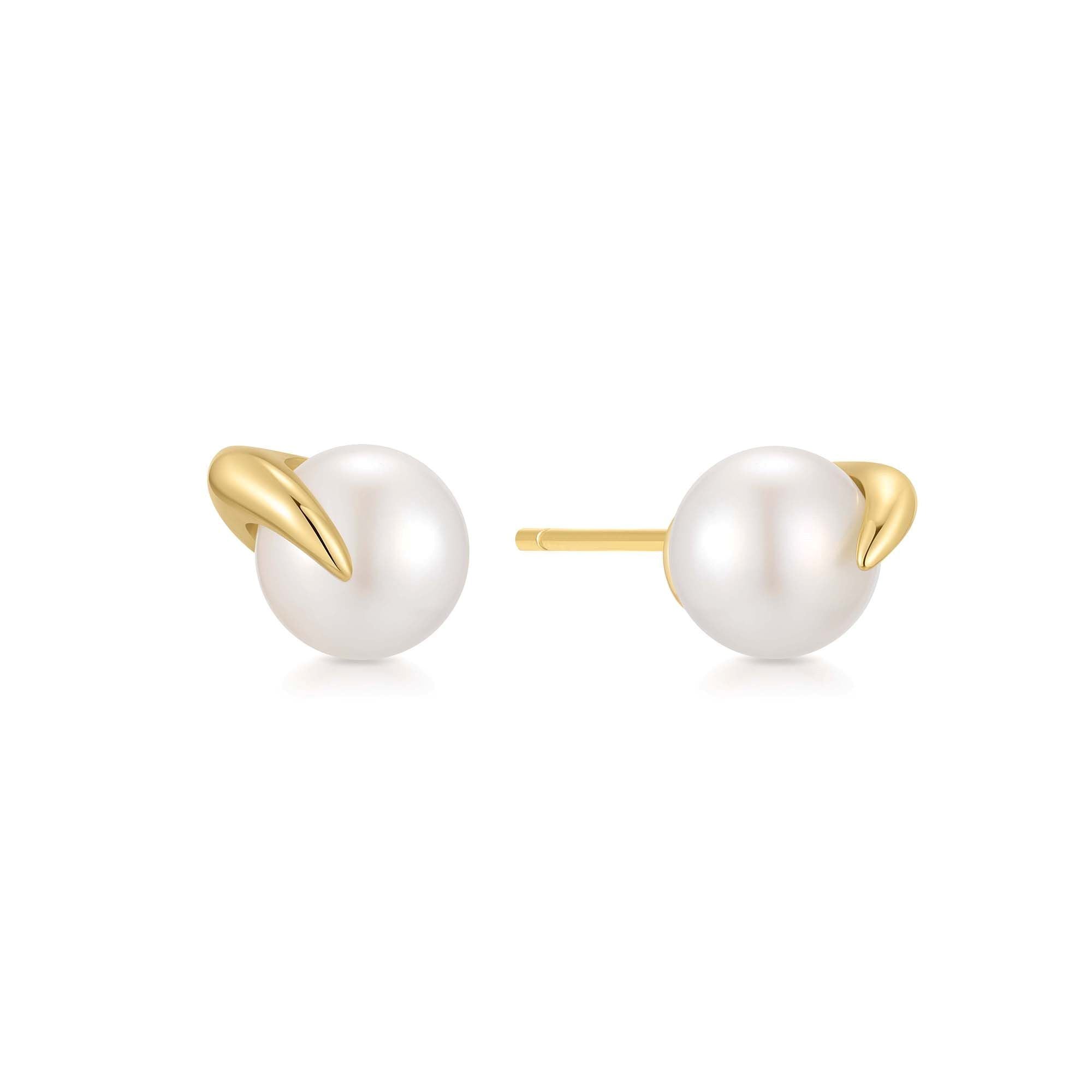 Ania Haie - Gold Pearl Claw Stud Earrings