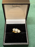 PRE LOVED 18ct Yellow Gold Three Stone Diamond Twist Ring