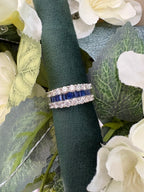 MANAGERS SPECIAL : 18ct White Gold Sapphire & Diamond Triple Row Ring