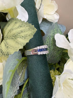 MANAGERS SPECIAL : 18ct White Gold Sapphire & Diamond Triple Row Ring