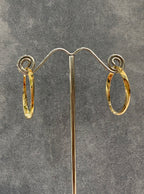 9ct Yellow Gold Oval Twist Hoop Earrings