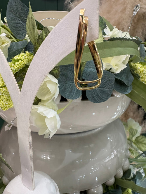 9ct Yellow Gold Square Twist Hoop Earrings