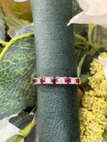 18ct Yellow Gold Ruby & Diamond Half Eternity Band