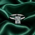 Lab-Grown 1.59 carat emerald cut diamond and platinum ring