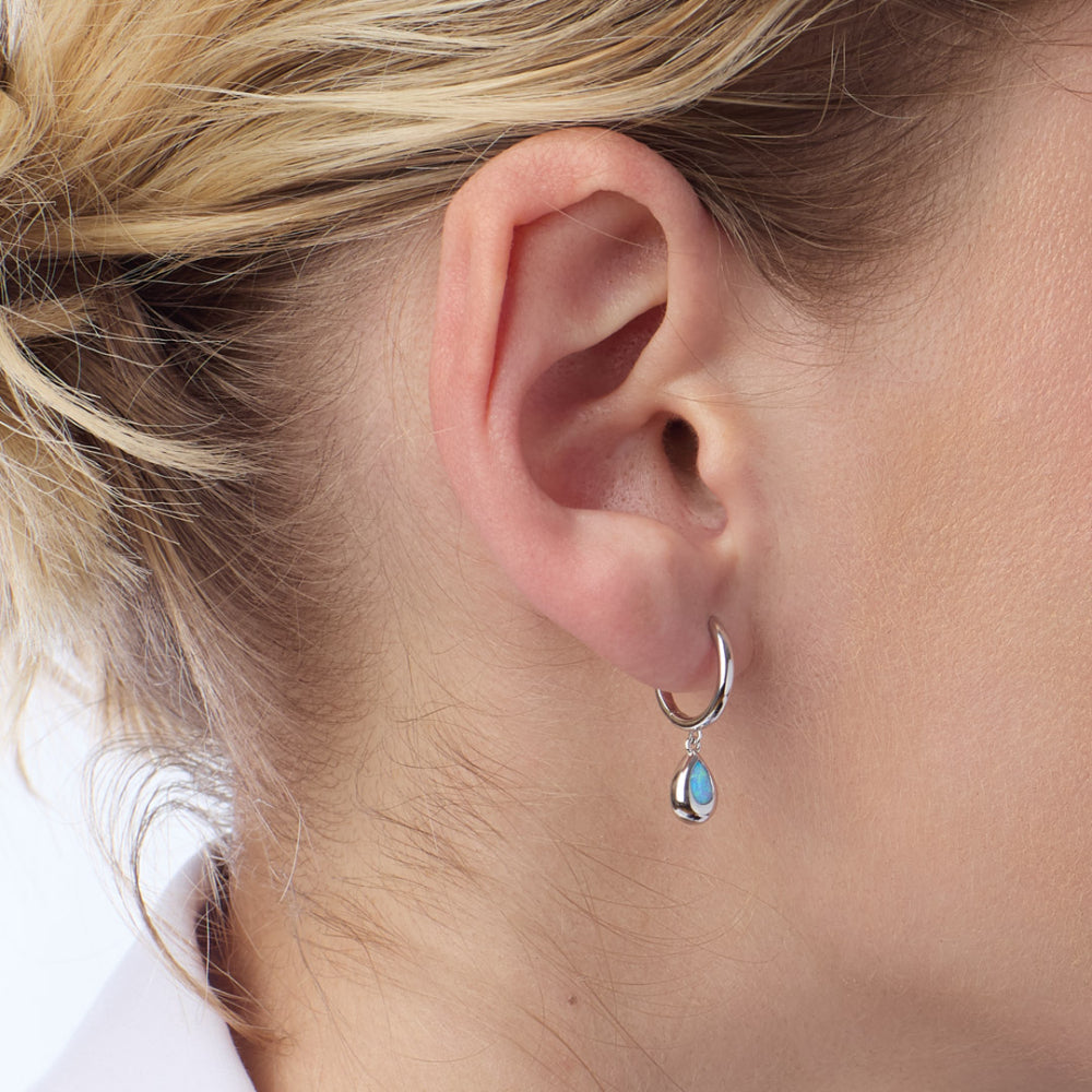 Kit Heath - Coast Pebble Blue Opal Hoop Earrings