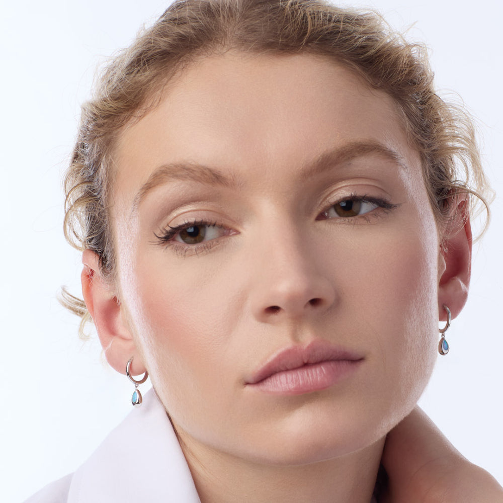 Kit Heath - Coast Pebble Blue Opal Hoop Earrings