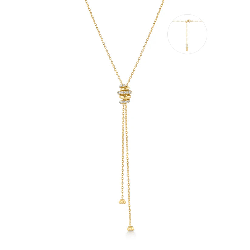 Ania Haie Tide Echo Gold Twisted Rope Lariat Necklace