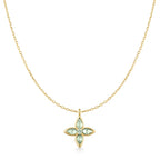 Ania Haie Gold Mint Green Lucky Clover Necklace