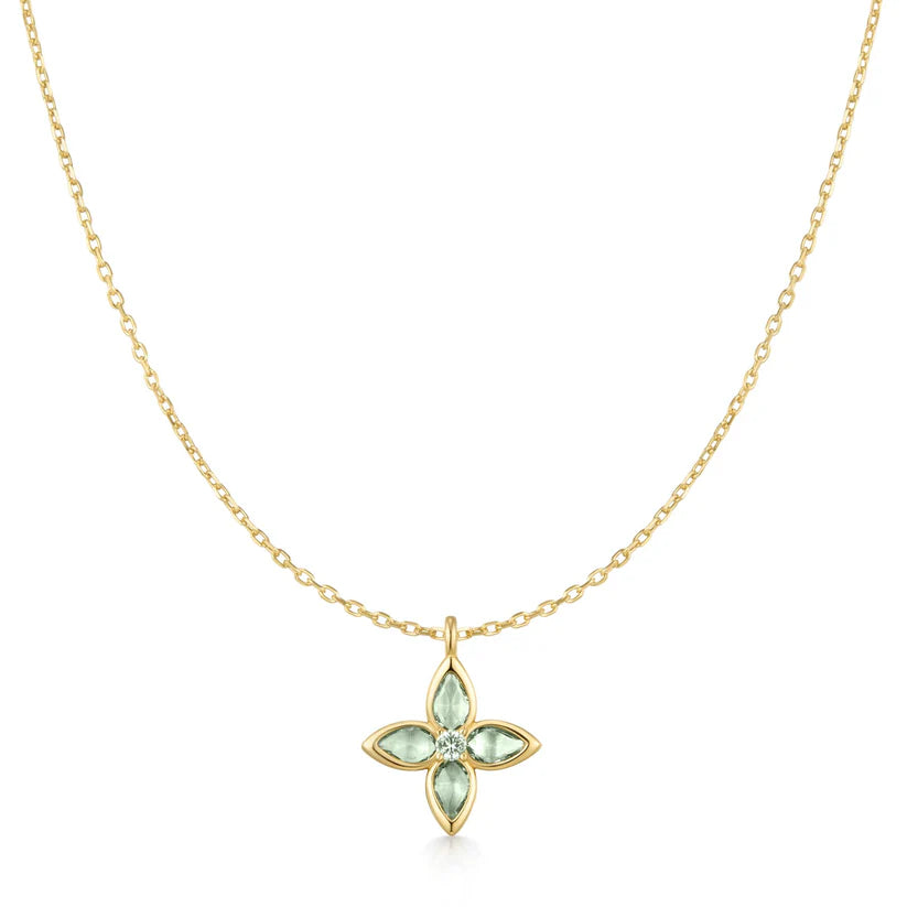 Ania Haie Gold Mint Green Lucky Clover Necklace