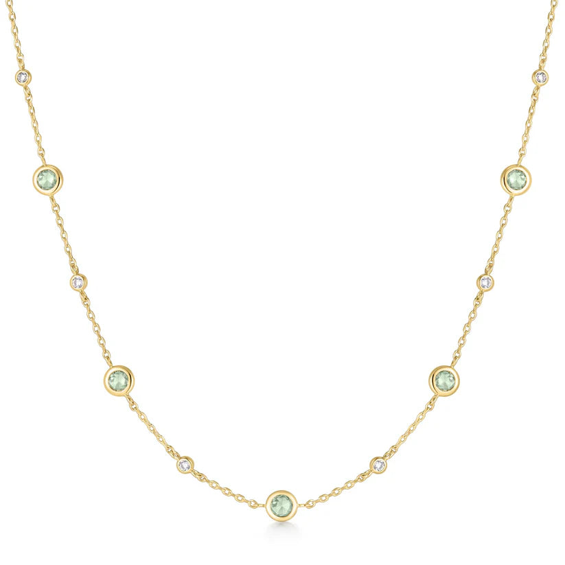 Ania Haie Ripple Joy Gold Mint Green Station Necklace