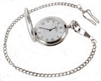 David Aster Silver Brushed Quartz Full Hunter Pocket Watch with stand